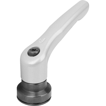 Adjustable Handle With Clamp Force Intensif Size:3 M10, Zinc Silver Met, Comp:Steel Black Oxidized